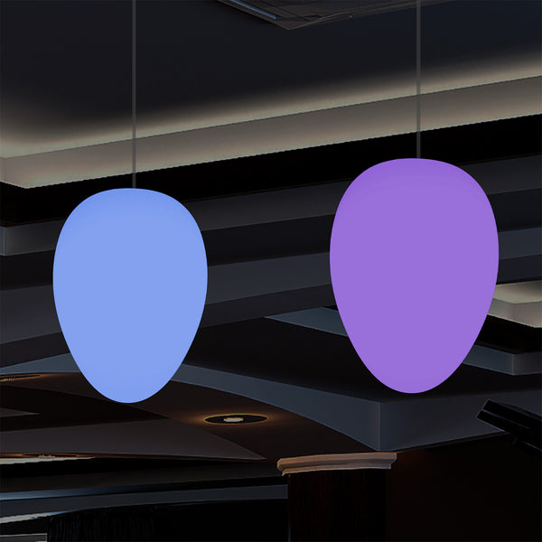 Designer RGB Pendant Hanging Light, Dimmable 37cm Multi Colour Egg Drop Suspension Lamp