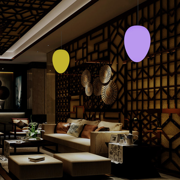 Unique Ceiling LED Light, Decorative Egg RGB Hanging Lamp, 37 cm, Ambient Mood Lighting