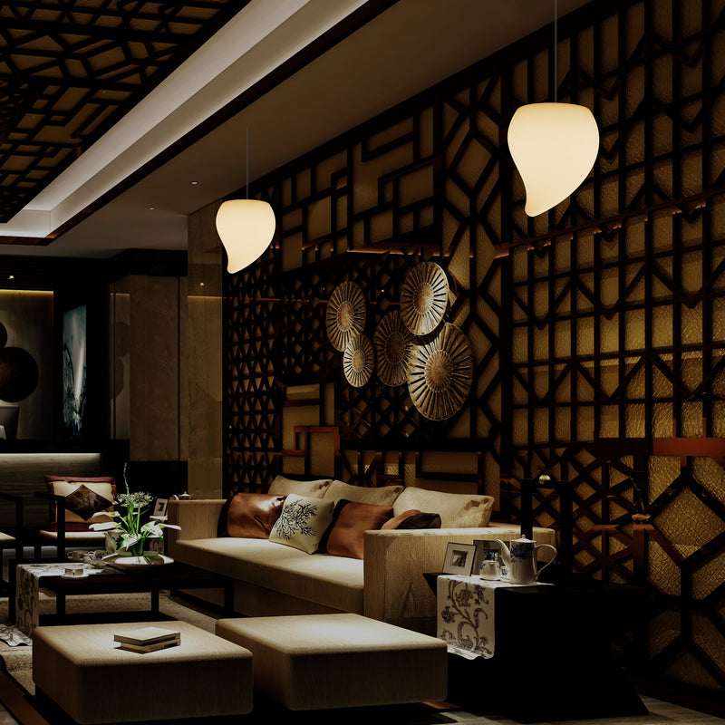 Decorative LED E27 Hanging Ceiling Light, Tear Drop Suspension Pendant Lamp, Warm White