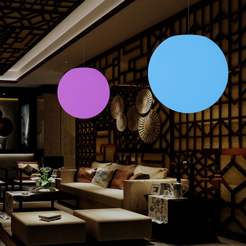 Globe Ceiling Light, Multi-Colour RGB Ball Hanging Lamp, 600 mm, LED Atmosphere Light