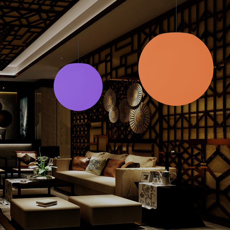 Globe Ceiling Light, Multi-Colour RGB Ball Hanging Lamp, 600 mm, LED Atmosphere Light