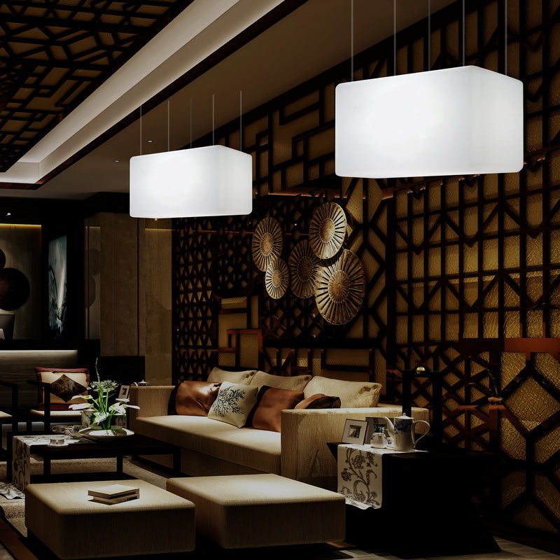 Unique Ceiling Light, Linear Island LED Hanging Lamp, 55 x 35cm, E27, RGB with Remote Control