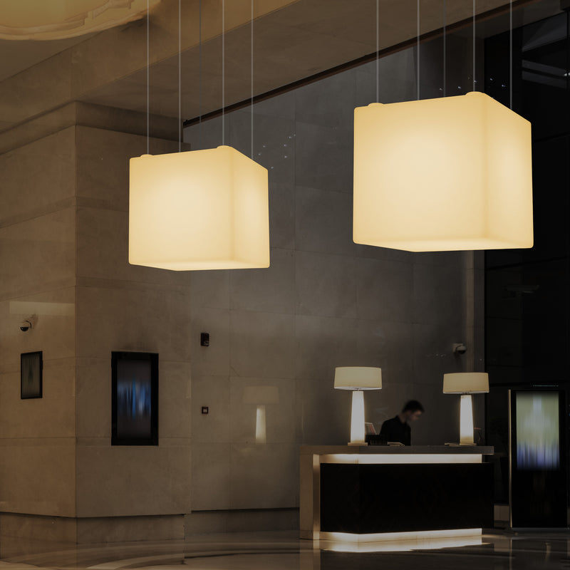 Modern Hanging Light, Cube LED Pendant Lamp, 60 x 60 cm, E27, Warm White