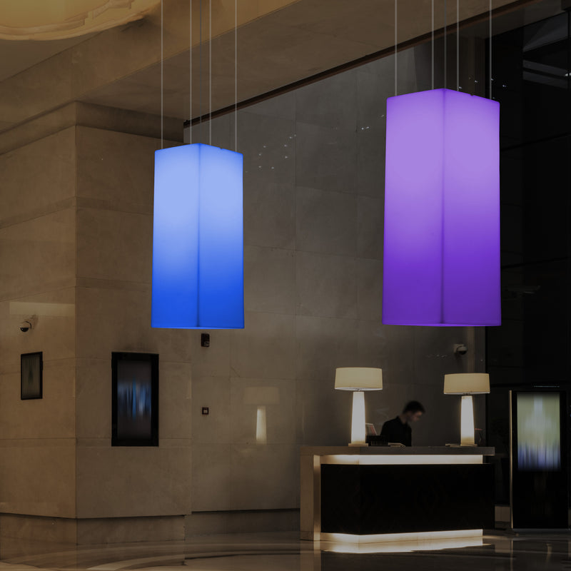 LED Linear Hanging Light, Multi Colour Modern RGB Suspension Lamp, 80x30cm, Atmosphere Lamp