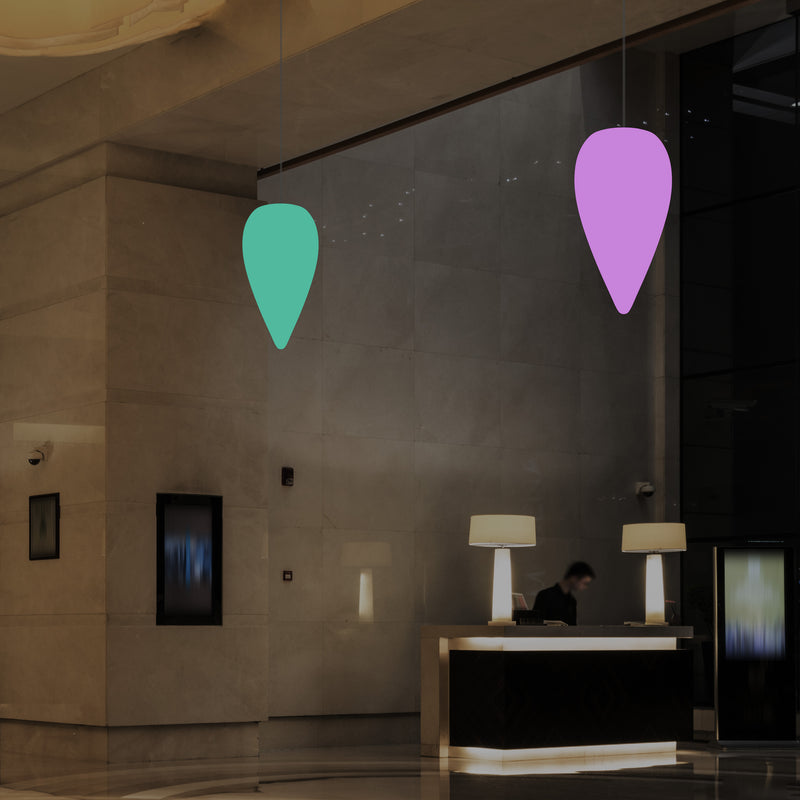 LED Water Drop Hanging Light, Multi Colour Icicle RGB Ceiling Lamp, 37 cm, Mood Lamp