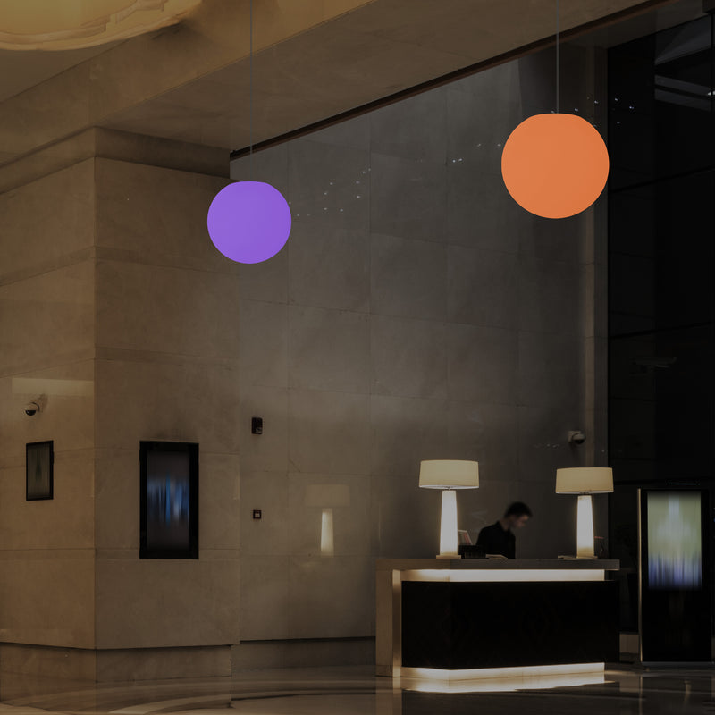 LED Sphere Pendant Light, 20cm Multi Colour RGB Ball Suspension Lamp with Remote Control