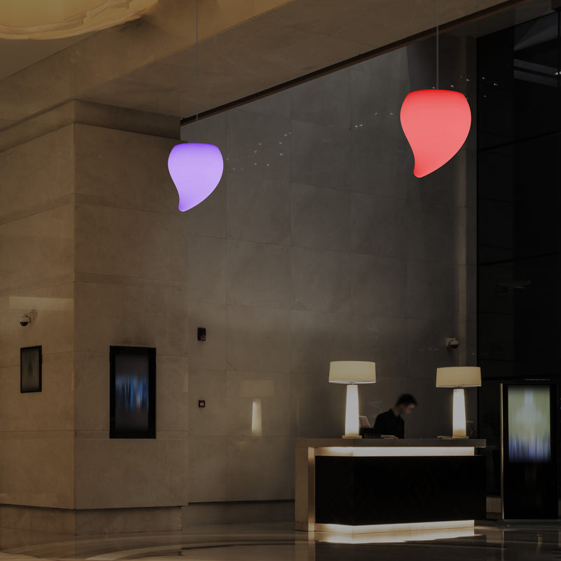 LED Tear Drop Hanging Light, Unique Decorative RGB Ceiling Lamp, 20 cm, Atmosphere Light