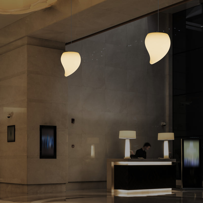 Decorative LED E27 Hanging Ceiling Light, Tear Drop Suspension Pendant Lamp, Warm White