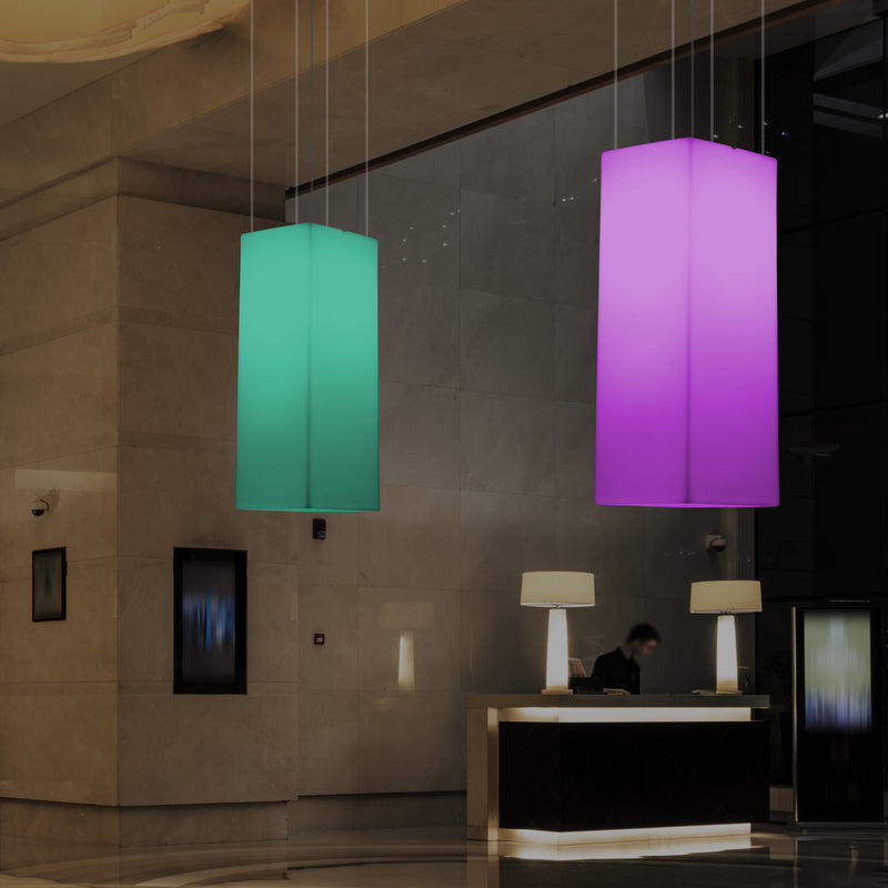 LED Linear Hanging Light, Multi Colour Modern RGB Suspension Lamp, 80x30cm, Atmosphere Lamp