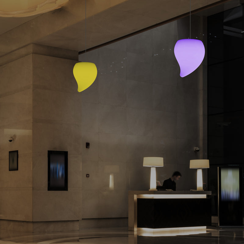 Colour Changing Dimmable Ceiling Pendant Light, 20cm LED Teardrop Hanging Lamp, RGB