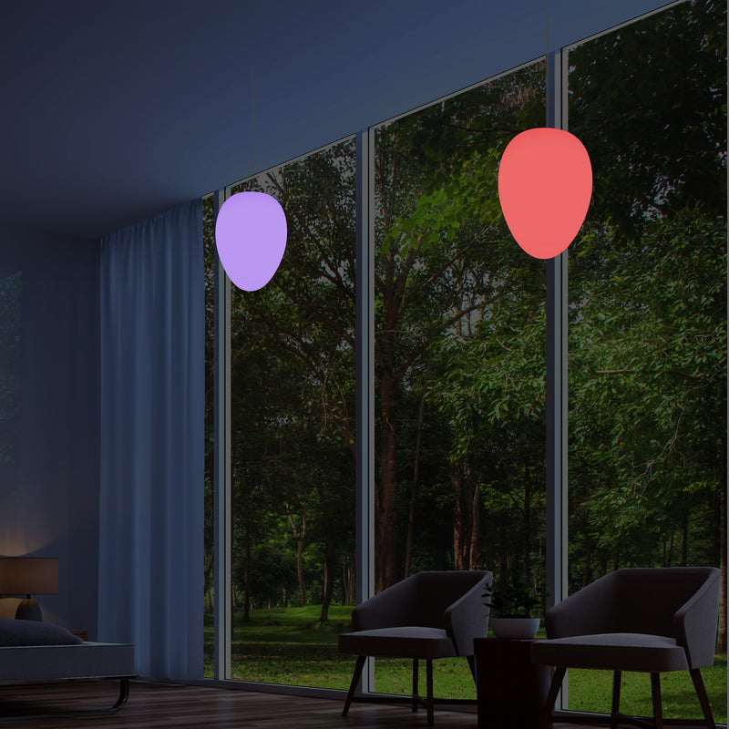 Unique Ceiling LED Light, Decorative Egg RGB Hanging Lamp, 37 cm, Ambient Mood Lighting