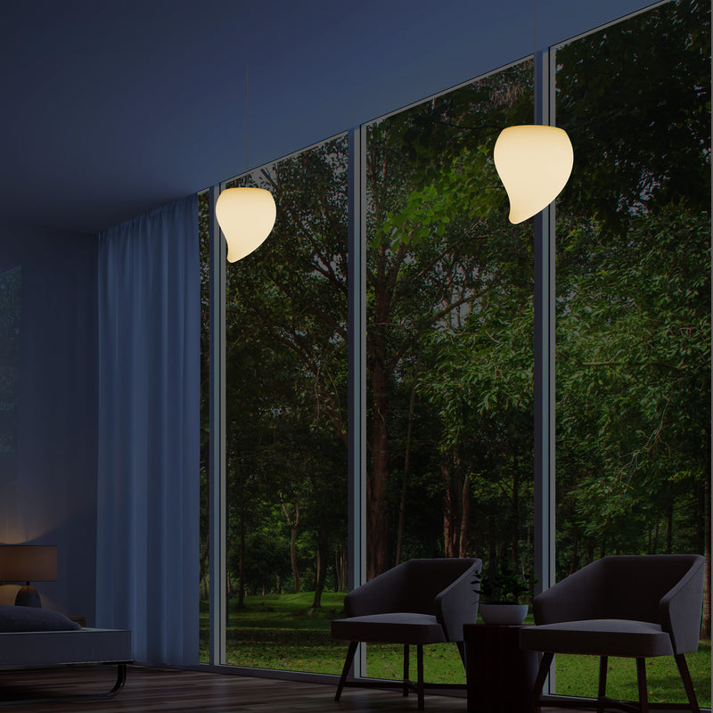 Decorative LED E27 Hanging Ceiling Light, Tear Drop Suspension Pendant Lamp, Warm White