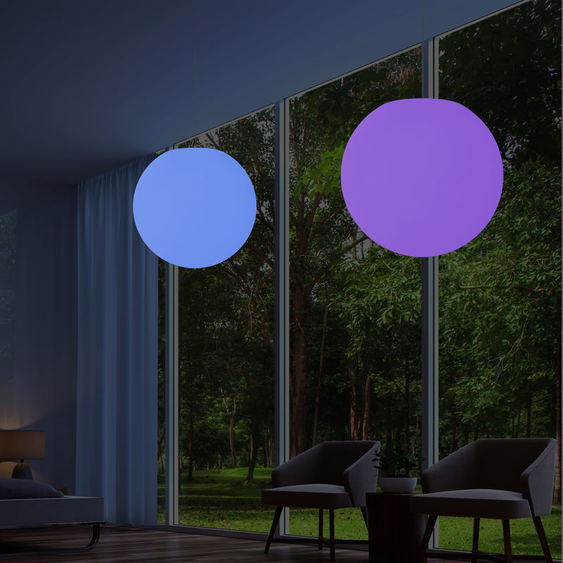 Globe Ceiling Light, Multi-Colour RGB Ball Hanging Lamp, 600 mm, LED Atmosphere Light