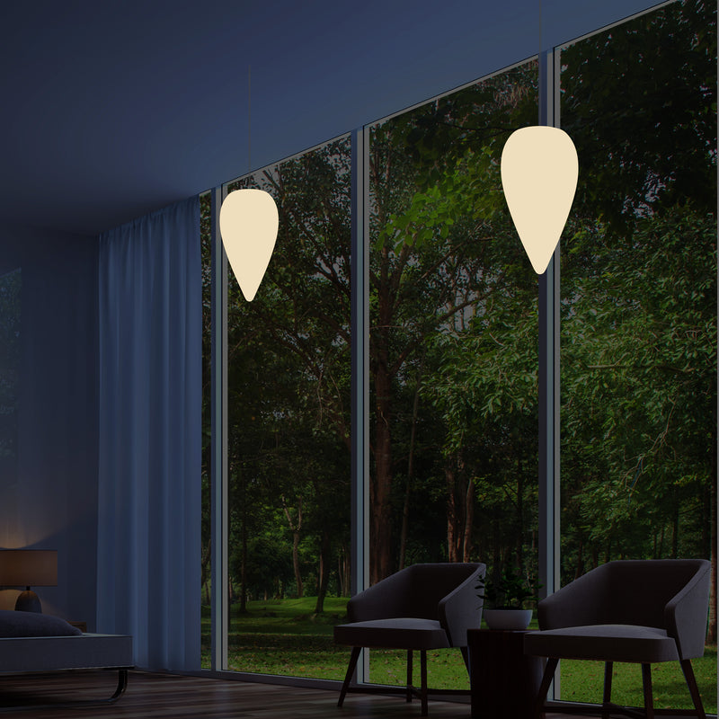 Decorative Pendant Hanging Light, Unique LED Water Drop E27 Suspension Lamp, Warm White
