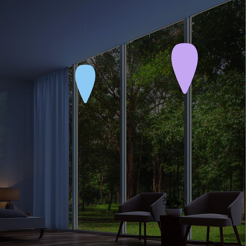 Unique Designer Suspension Light, Multicolour RGB Hanging Pendant Lamp, 37cm LED Waterdrop