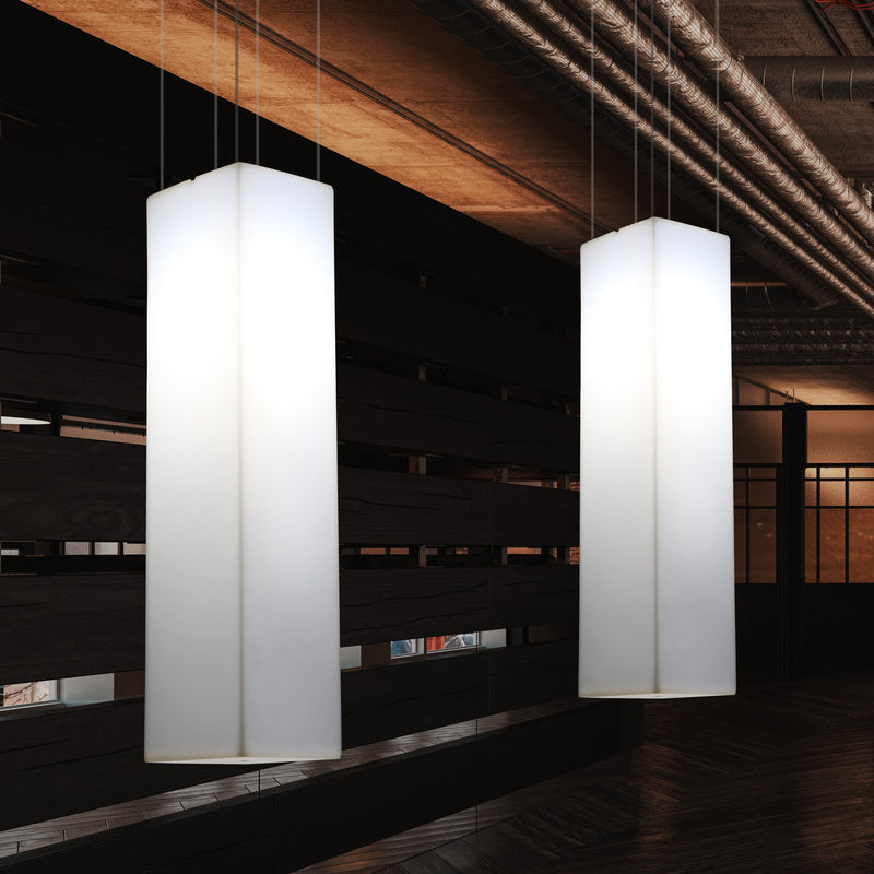 Linear Pendant LED Light, Geometric Ceiling Lamp, 180 x 30 cm, E27, White