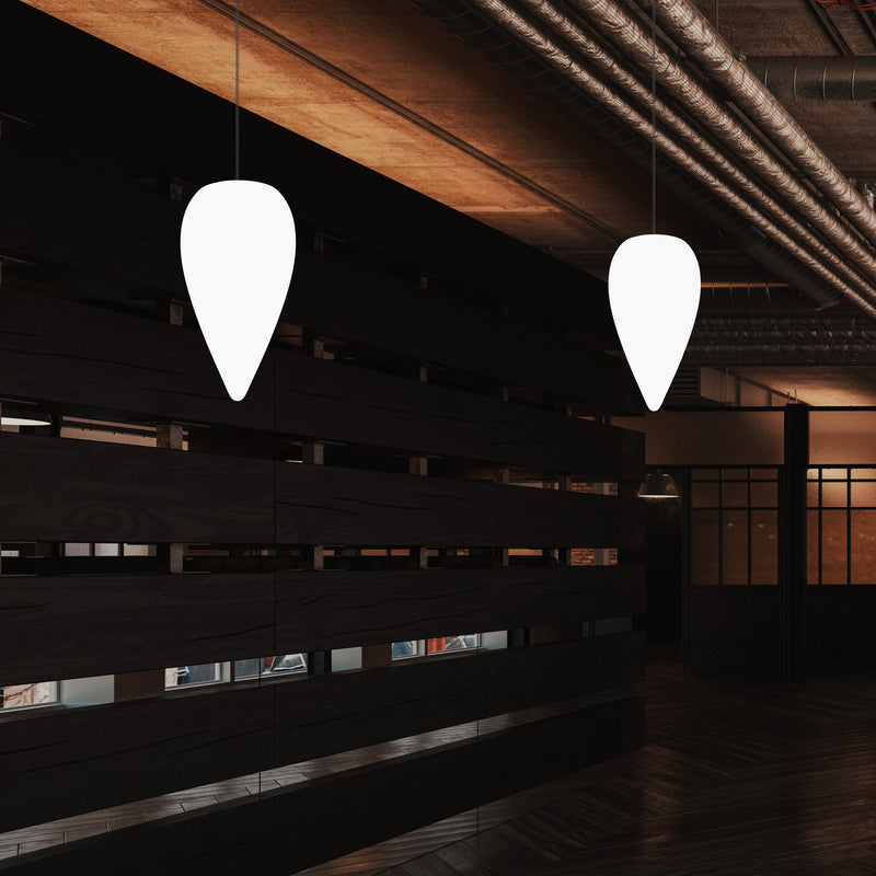 Unique Designer Suspension Light, Multicolour RGB Hanging Pendant Lamp, 37cm LED Waterdrop