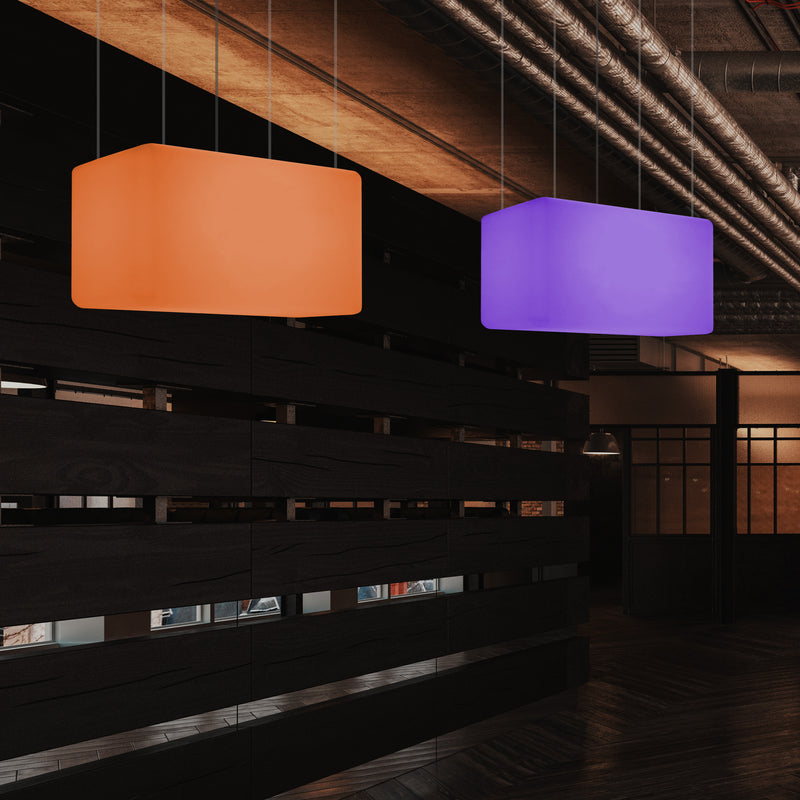 Unique Ceiling Light, Linear Island LED Hanging Lamp, 55 x 35cm, E27, RGB with Remote Control