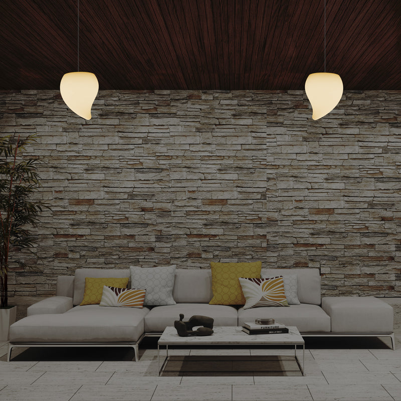 Decorative LED E27 Hanging Ceiling Light, Tear Drop Suspension Pendant Lamp, Warm White