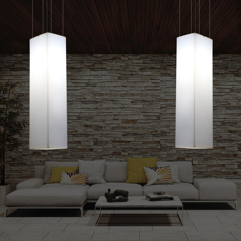 Linear Pendant LED Light, Geometric Ceiling Lamp, 180 x 30 cm, E27, White