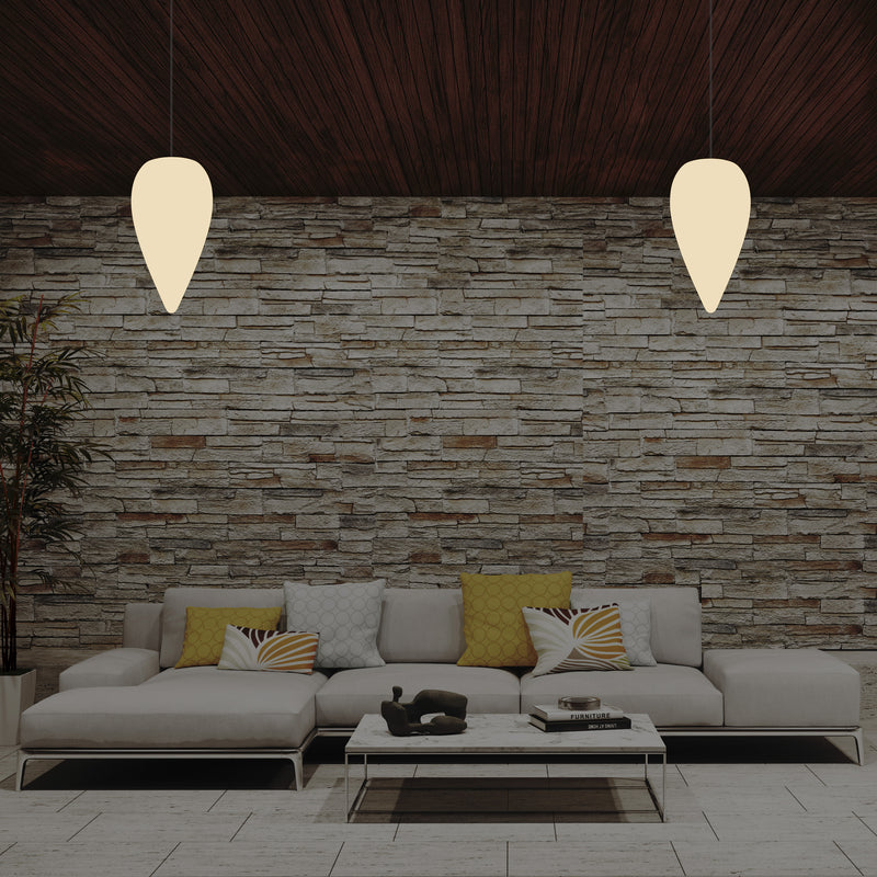 Decorative Pendant Hanging Light, Unique LED Water Drop E27 Suspension Lamp, Warm White