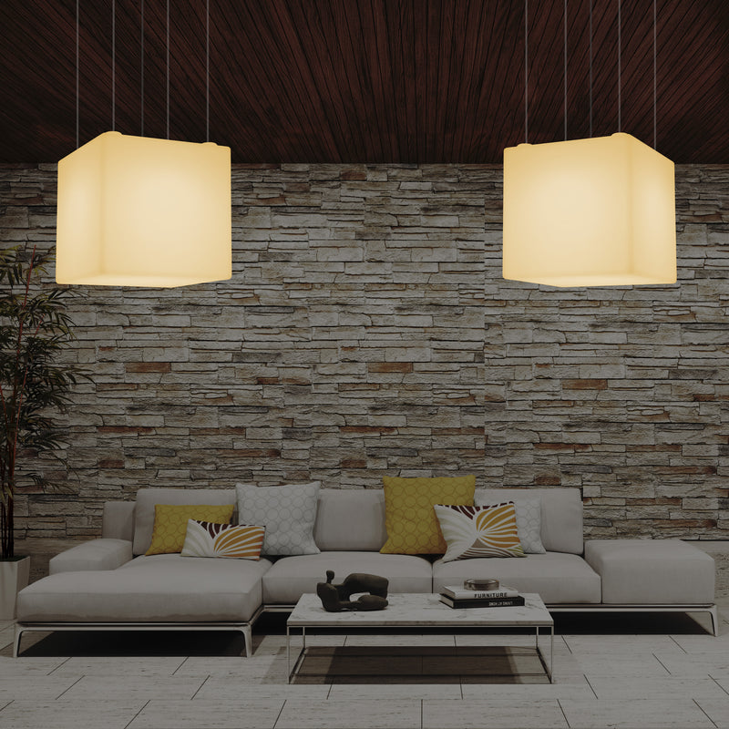 Modern Hanging Light, Cube LED Pendant Lamp, 60 x 60 cm, E27, Warm White