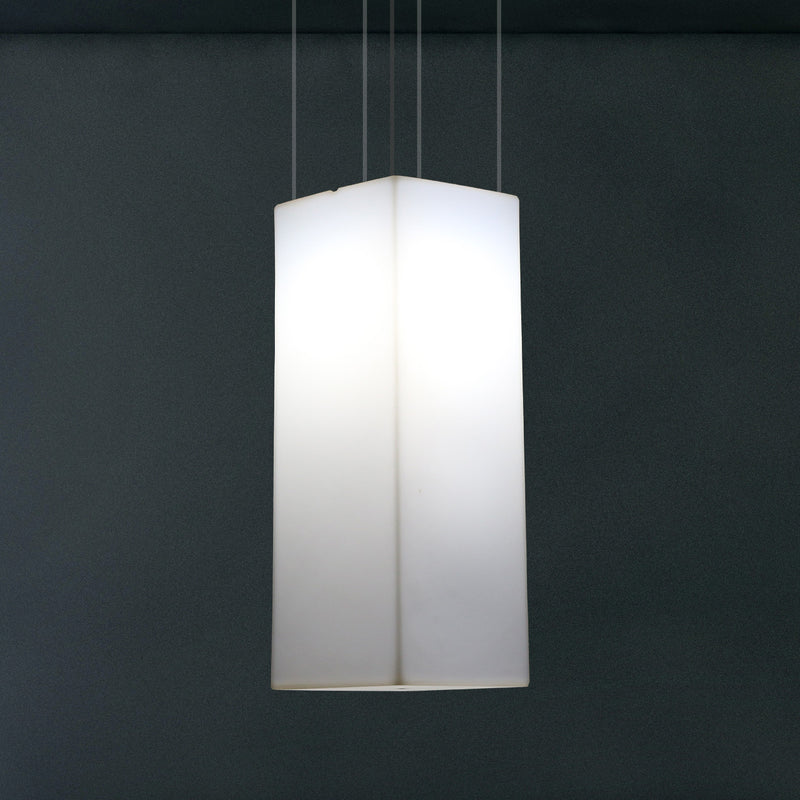 Linear Suspension Lamp, Designer Hanging LED Lighting, 110 x 30 cm, E27, White