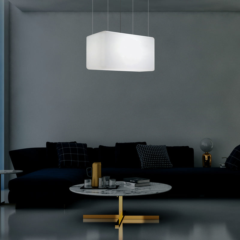 Unique Ceiling Light, Linear Island LED Hanging Lamp, 55 x 35cm, E27, RGB with Remote Control