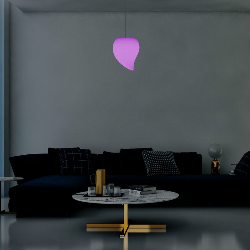 Colour Changing Dimmable Ceiling Pendant Light, 20cm LED Teardrop Hanging Lamp, RGB