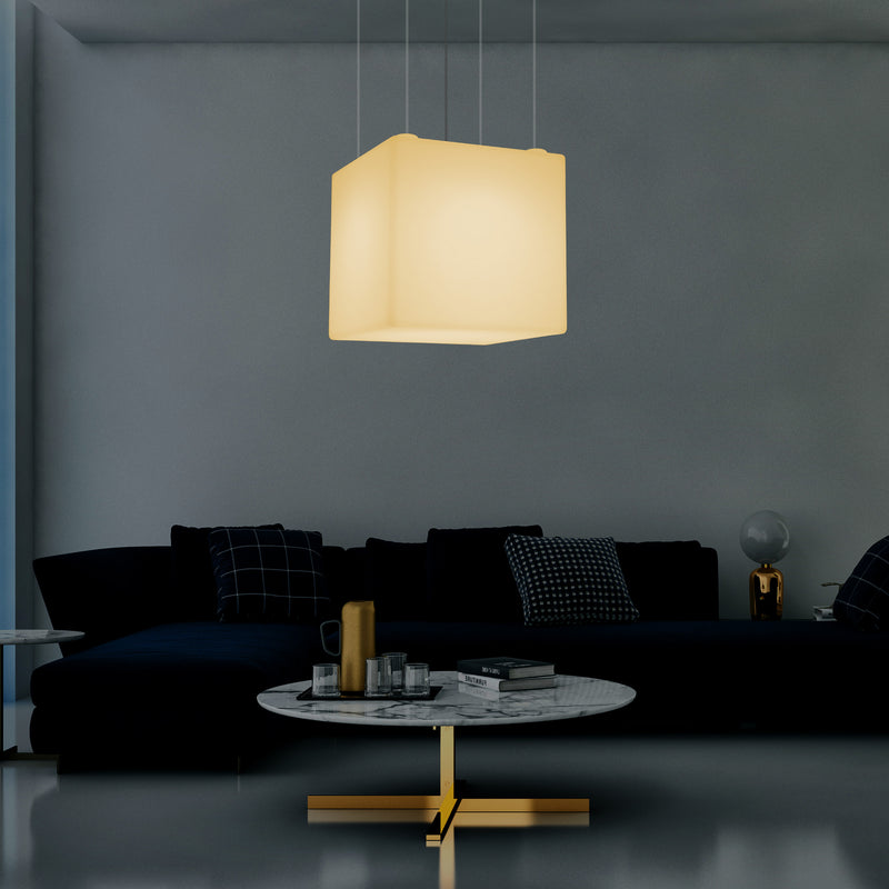 Modern Hanging Light, Cube LED Pendant Lamp, 60 x 60 cm, E27, Warm White