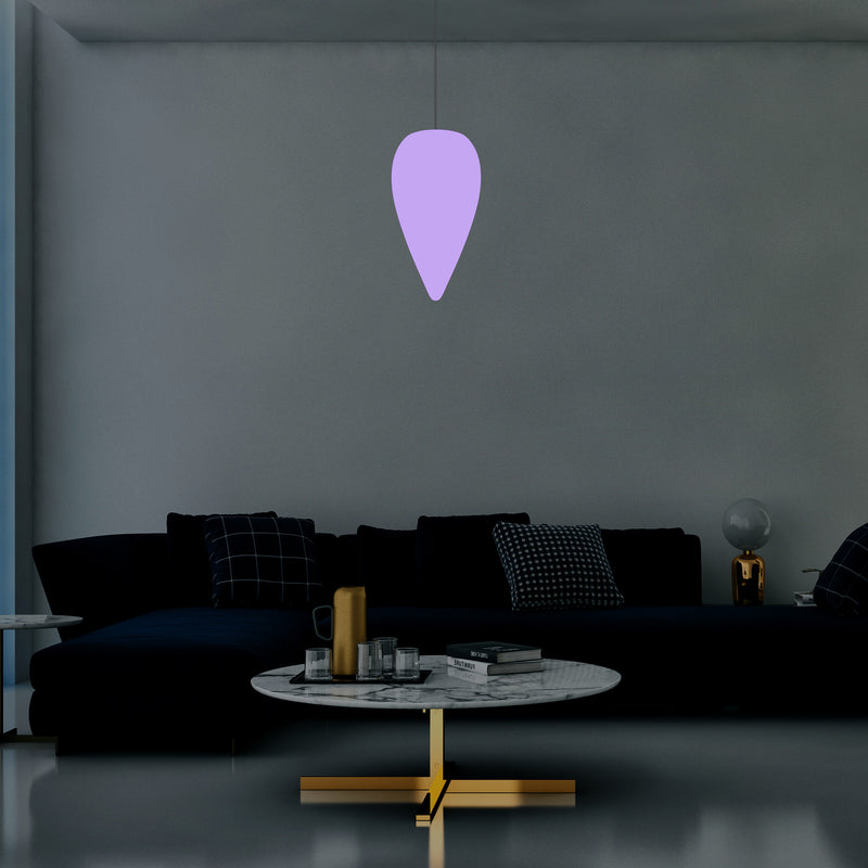 Unique Designer Suspension Light, Multicolour RGB Hanging Pendant Lamp, 37cm LED Waterdrop