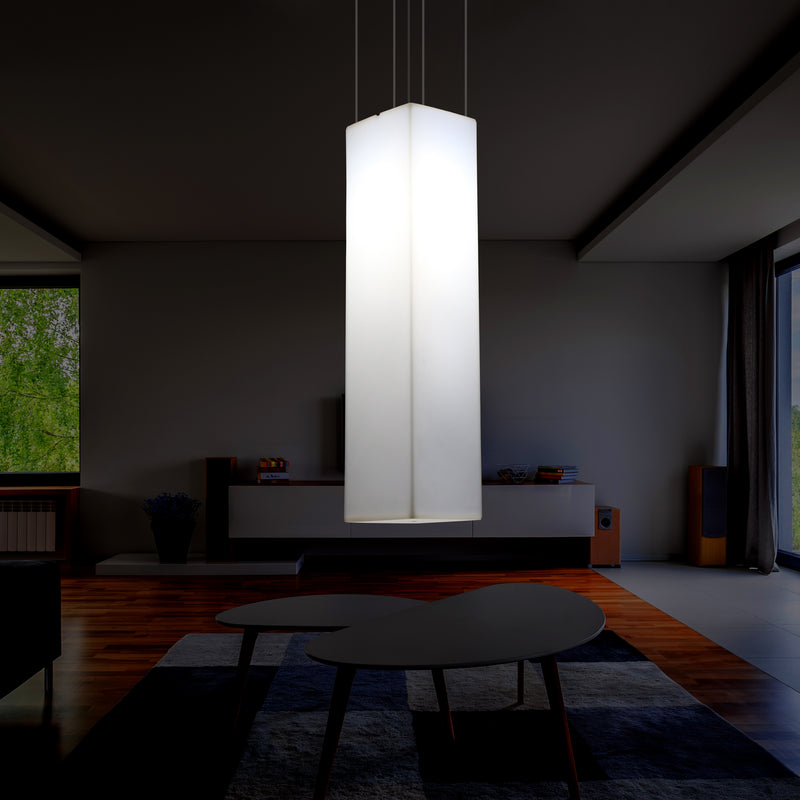 Linear Pendant LED Light, Geometric Ceiling Lamp, 180 x 30 cm, E27, White
