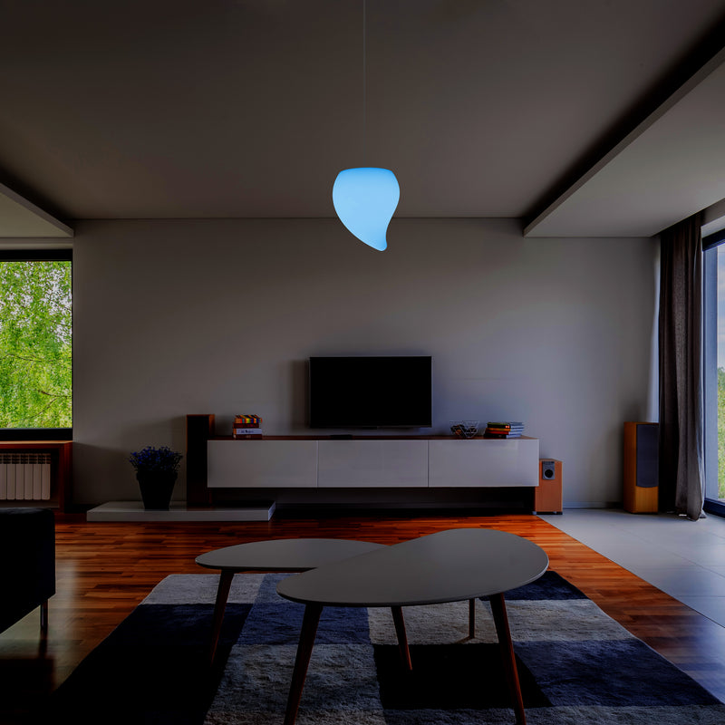 Colour Changing Dimmable Ceiling Pendant Light, 20cm LED Teardrop Hanging Lamp, RGB