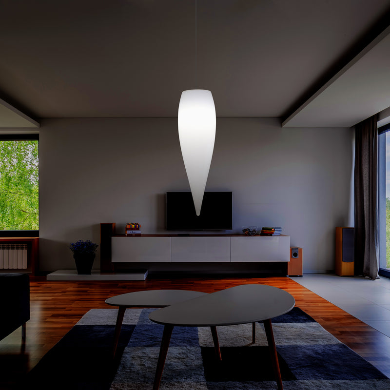 Waterdrop Pendant Light, Decorative Icicle Suspension LED Lamp, 80 cm, E27, White