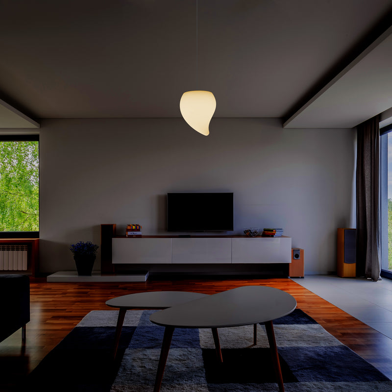 Decorative LED E27 Hanging Ceiling Light, Tear Drop Suspension Pendant Lamp, Warm White