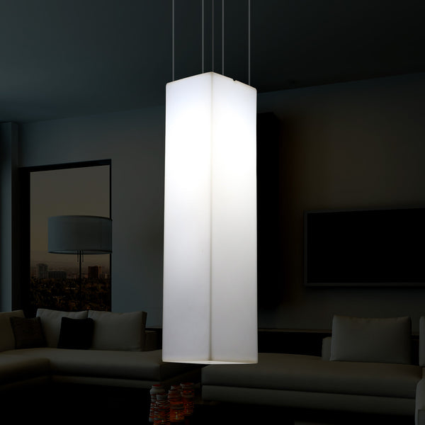 Linear Pendant LED Light, Geometric Ceiling Lamp, 180 x 30 cm, E27, White