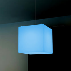 Cube Hanging Pendant Light, 15cm RGB Modern Ceiling Lamp, Multi Colour with Remote