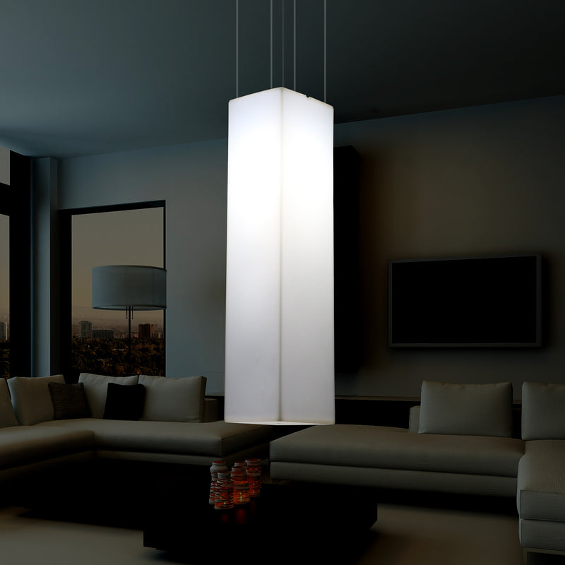 Linear Pendant LED Light, Geometric Ceiling Lamp, 180 x 30 cm, E27, White