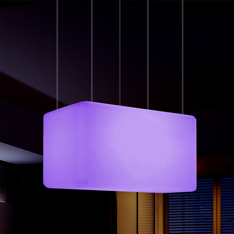 LED Linear Suspension Light, Modern Island RGB Ceiling Lamp, 55 x 35cm, Atmosphere Light