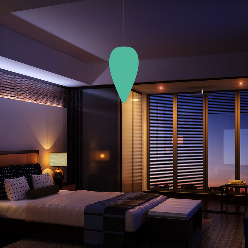 Unique Designer Suspension Light, Multicolour RGB Hanging Pendant Lamp, 37cm LED Waterdrop