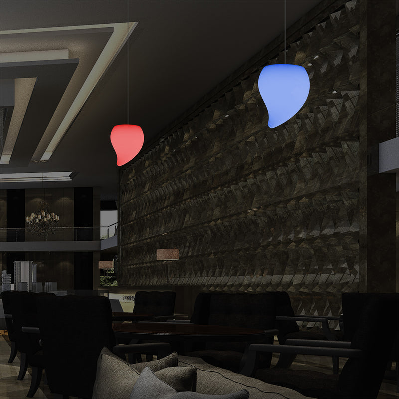 Colour Changing Dimmable Ceiling Pendant Light, 20cm LED Teardrop Hanging Lamp, RGB