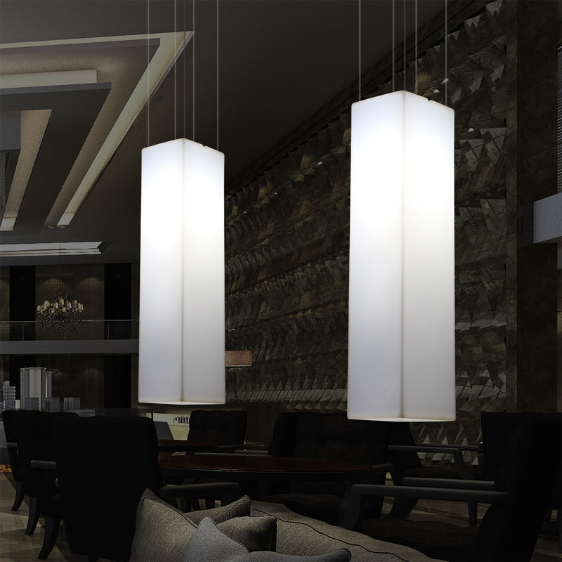 Linear Pendant LED Light, Geometric Ceiling Lamp, 180 x 30 cm, E27, White