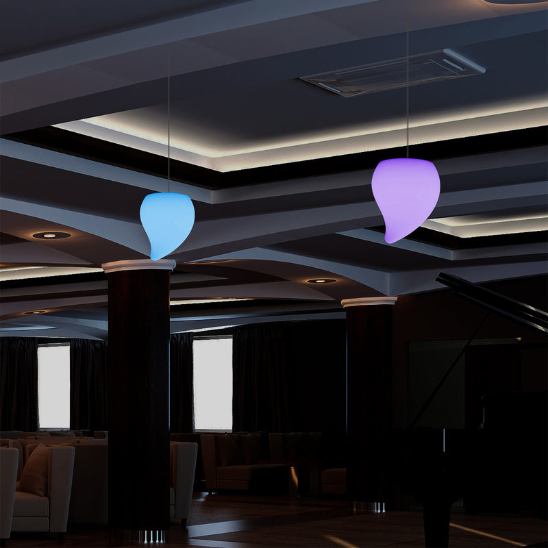 Colour Changing Dimmable Ceiling Pendant Light, 20cm LED Teardrop Hanging Lamp, RGB