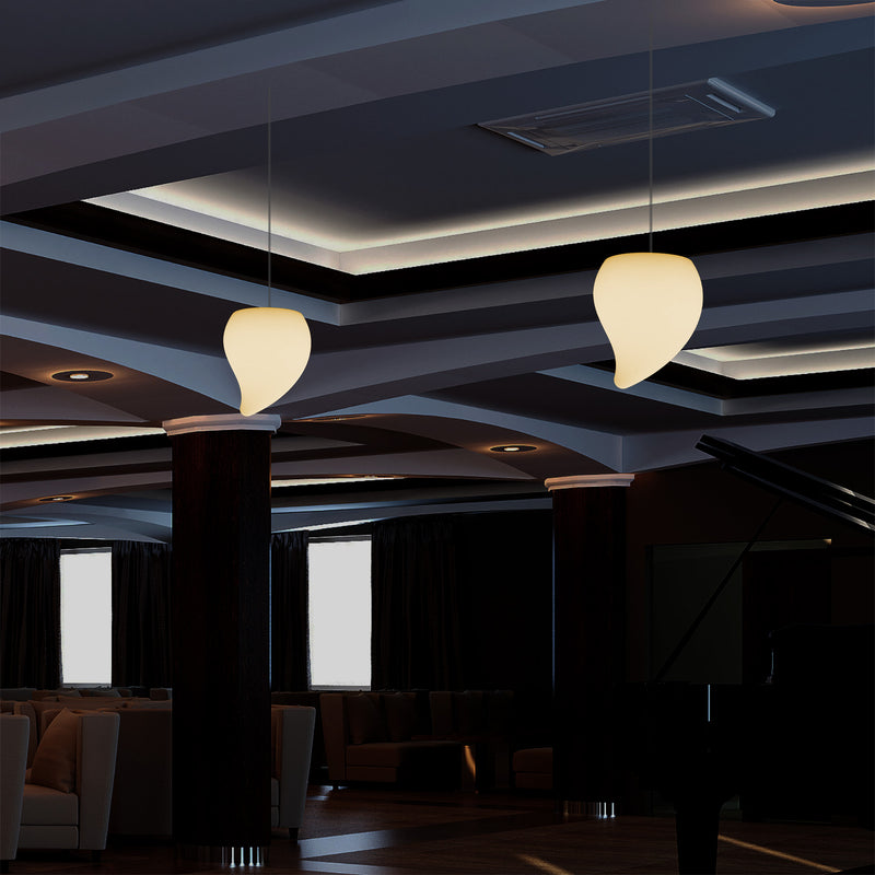 Decorative LED E27 Hanging Ceiling Light, Tear Drop Suspension Pendant Lamp, Warm White
