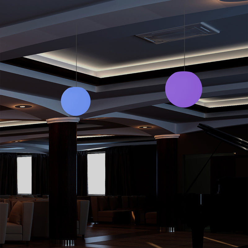 LED Sphere Pendant Light, 20cm Multi Colour RGB Ball Suspension Lamp with Remote Control