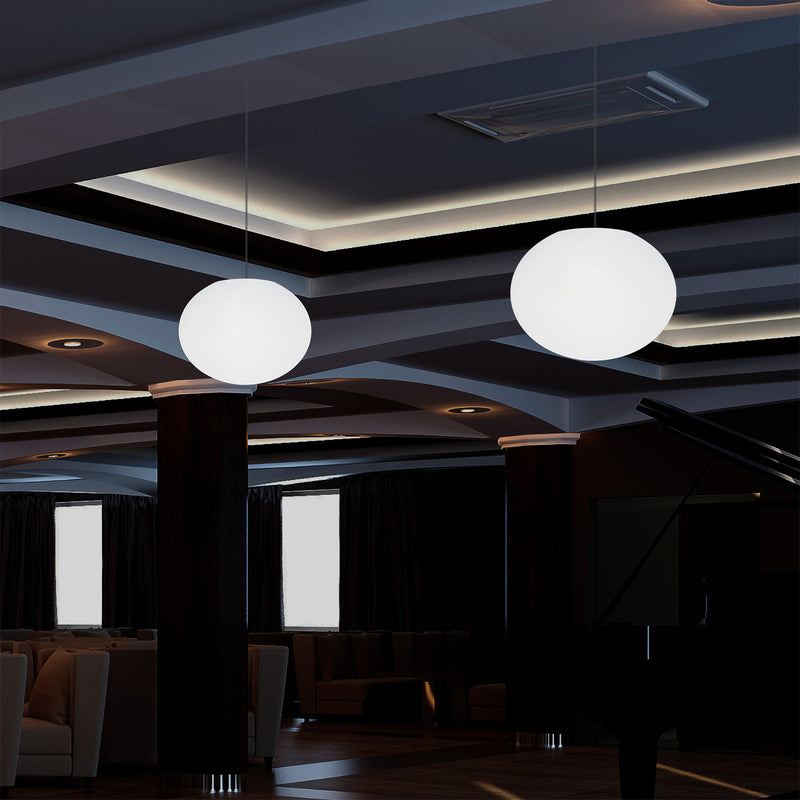 Ellipse Pebble Ceiling Lamp, Designer Oval RGB Hanging Light, 27 cm, LED Ambient Lighting