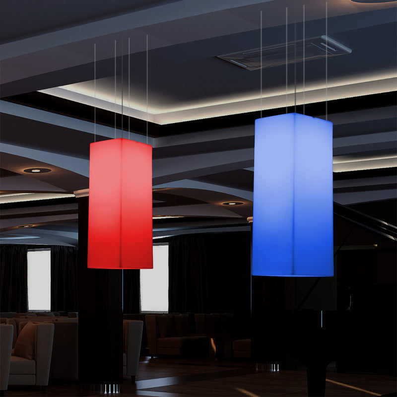 Rectangle LED Ceiling Lamp, Multicolour Linear RGB Hanging Light, 110 x 30cm, Mood Light