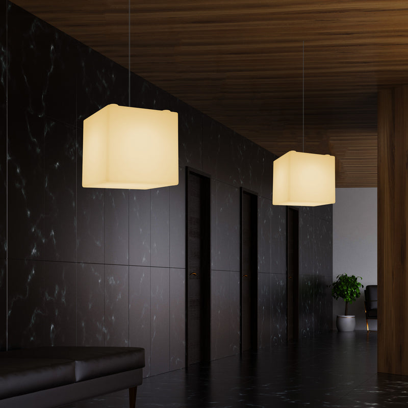Cube Pendant LED Lamp, Modern Ceiling Lighting, 30 cm, E27, Warm White