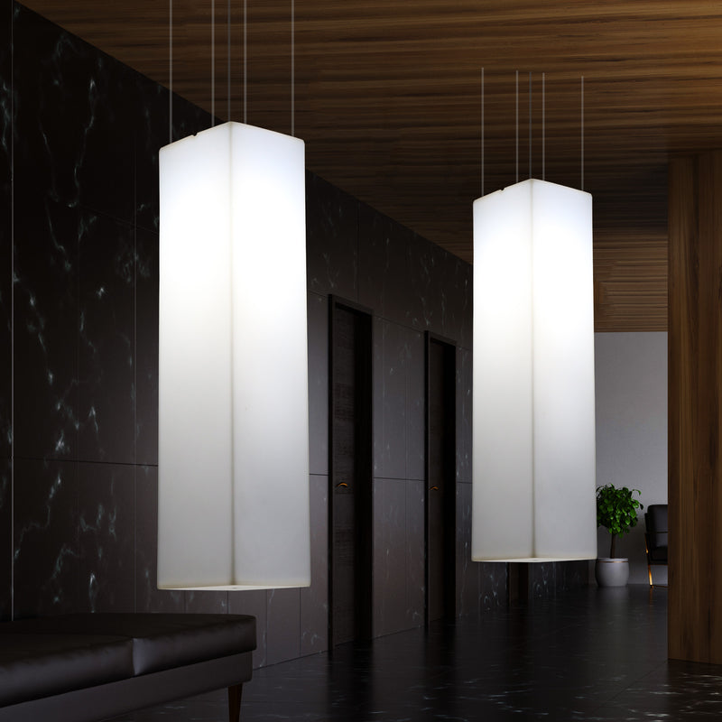 Linear Pendant LED Light, Geometric Ceiling Lamp, 180 x 30 cm, E27, White