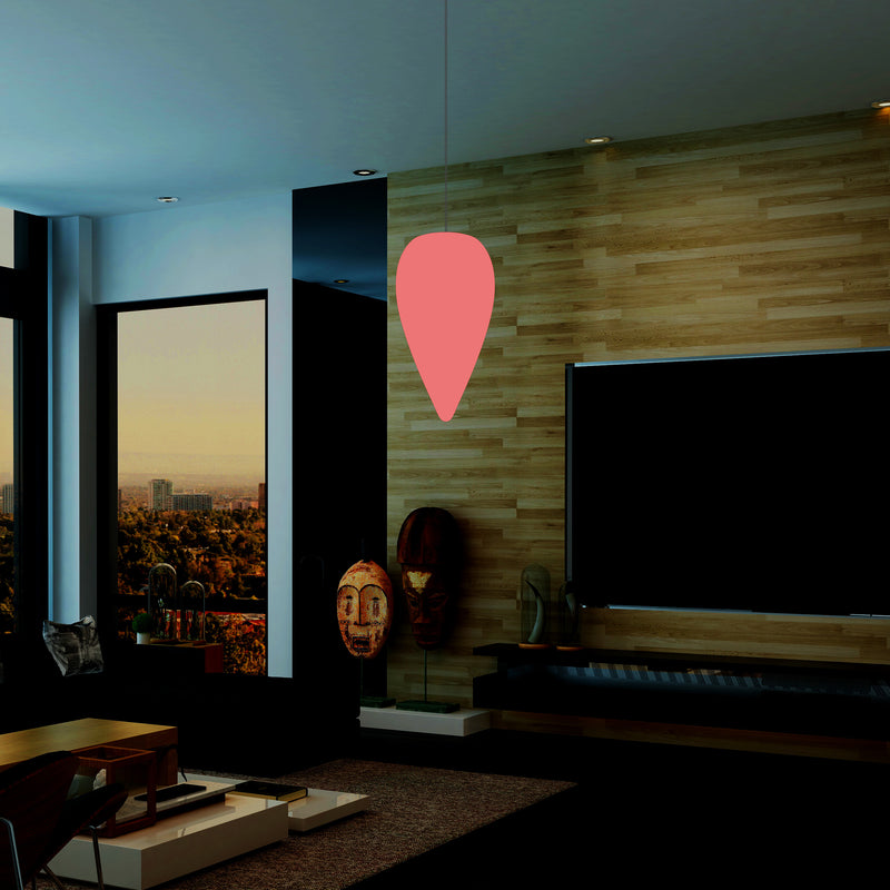 Unique Designer Suspension Light, Multicolour RGB Hanging Pendant Lamp, 37cm LED Waterdrop